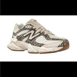New Balance Women's Beige and Leopard Print Sneakers 9060